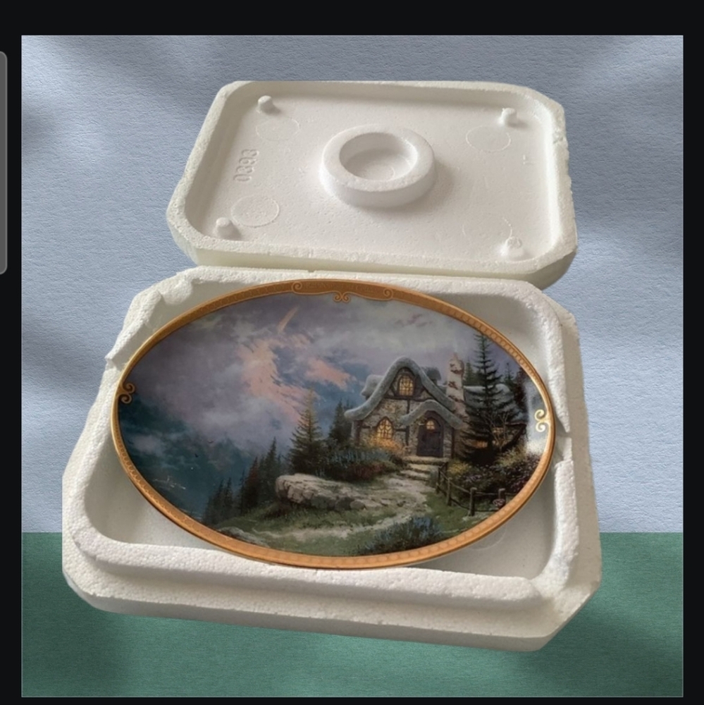 Thomas Kinkade’s Rainbow’s End Cottage Bradford Exchange # 15860A perfect cond